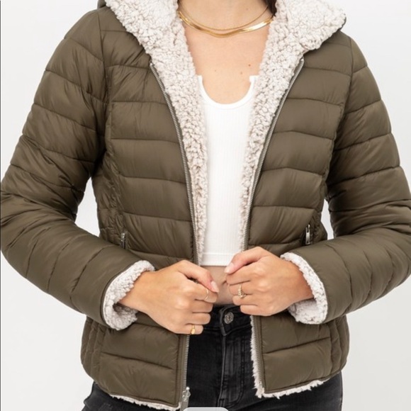 LUVBODY Boutique Jackets & Blazers - Last S • Reversible Puffer Jacket — in Olive